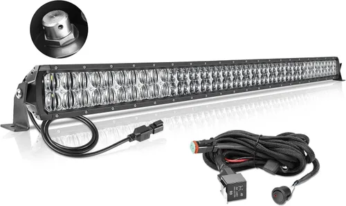 Miniatura 9 de Kit de Barra de Luz LED de 20 Pulgadas, AKD Part 200W Lente 5D Luz de Conducción Todoterreno Spot Flood Combo Doble Fila Luces de Trabajo LED Súper