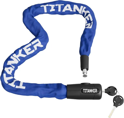 Miniatura 13 de Titanker Cerradura de cadena para bicicleta con llaves, cerradura de cadena de bicicleta antirrobo de seguridad de 3.3 pies, resistente para Cadena