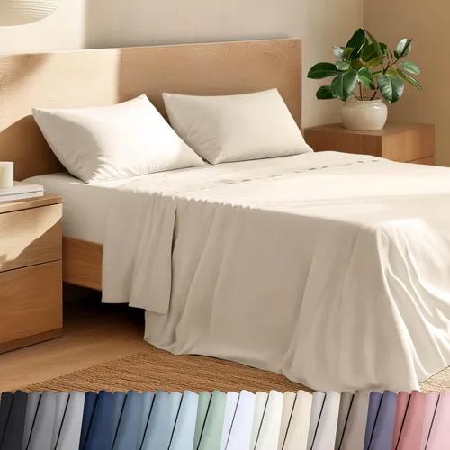 Miniatura 11 de Bare Home Juego de sábanas individual XL 100% algodón orgánico - Tejido de percal crujiente - Ligero y transpirable - Sábanas y fundas de almohada