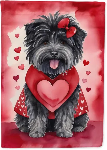 Miniatura 112 de Caroline's Treasures DAC5292CHF - Bandera de Border Collie My Valentine House para porche, grande, con manga para porche, para colgar en la pared