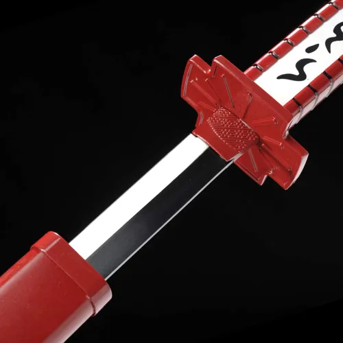 Miniatura 4 de Sword fort Espada Akame de acero al carbono, hecha a mano, Katana de metal real, accesorios de anime, accesorios de cosplay, espada samurái, rojo