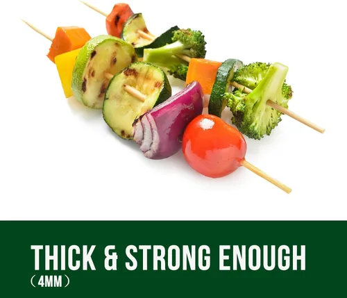 Miniatura 4 de Garsum Brochetas de bambú natural para barbacoa, pinchos de madera de 10 pulgadas para frutas surtidas, kebabs, parrilla, recursos naturales