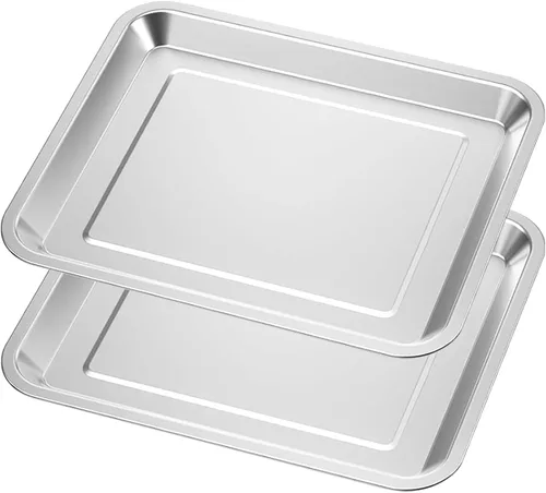Bandeja de acero inoxidable para hornear compatible con Cuisinart Airfryer TOA-060 y TOA-065, apto para lavavajillas, cesta de freidora de aire,