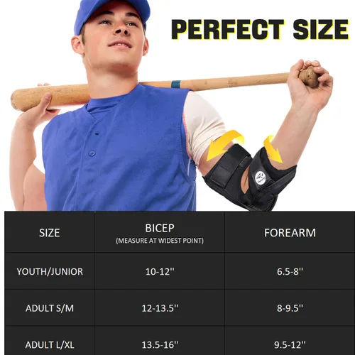 Miniatura 4 de Rawxy Batters Hitters - Codera de béisbol y sóftbol (negro, juvenil)
