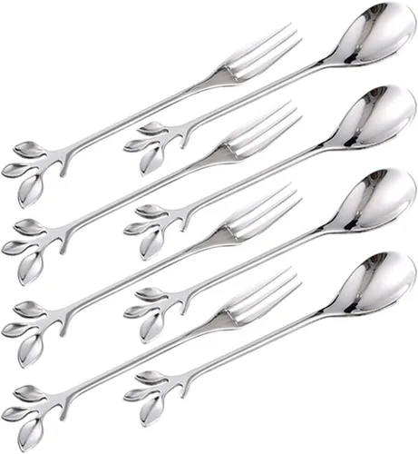 Miniatura 9 de Juego de 6 tenedores de frutas de acero inoxidable de 4.7 pulgadas, mini tenedores de ensalada, aperitivos, postres, aperitivos, tenedores pequeños