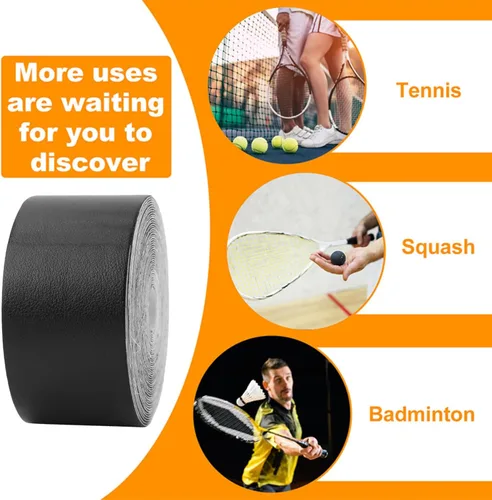 Miniatura 3 de OUKENS Premium Tennis Racket Tape 5m Racquet Head Protection Guard Anti-Scratch Frame Tape for Tennis, Padel, Squash Rackets Durable Head Tape
