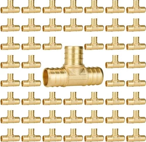 Miniatura 11 de SUNGATOR Paquete de 50 accesorios Pex de 1/2" en T, accesorios Pex de 1/2 pulgada en T, sin plomo, de latón, certificados NSF