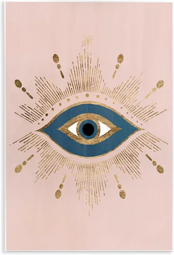 Stupell Industries Grace Popp - Placa artística de pared «Evil Eye Glam», 10 x 15 pulgadas, fácil de colgar y resistente, fabricada en Estados Unidos