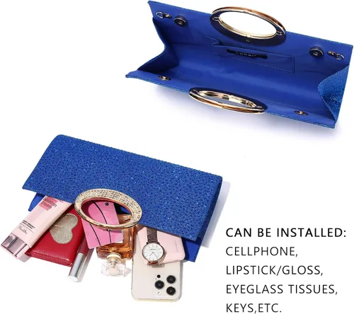 Miniatura 6 de Labair Bolso de mano con diamantes de imitación para mujer, bolso de noche de cristal, bolso de mano para fiesta de boda, fiesta de graduación