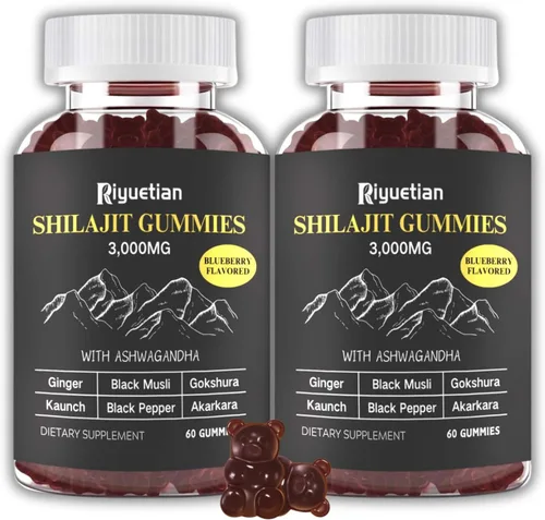Shilajit Gummies | 3000 mg de oro puro del Himalaya con ácido fúlvico | Suplementos de Shilajit puro para hombres | Rejuvenecimiento natural, mejora