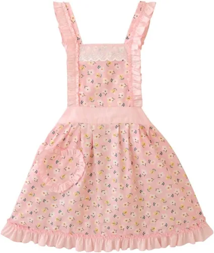 Miniatura 19 de CRB Fashion Delantal para mujeres para cocinar y hornear Delantales de chef de cocina para damas, mujer, con bolsillo Floral rosa