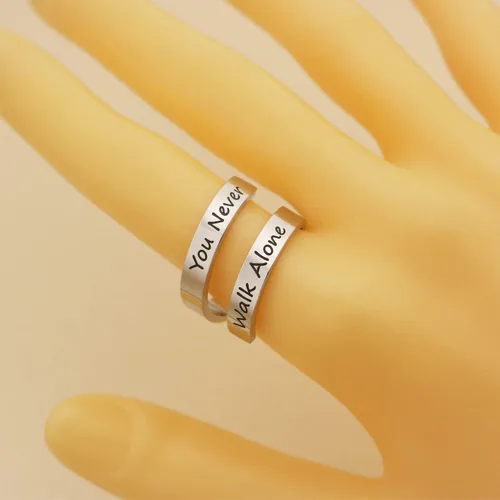 Miniatura 2 de SELOPU Bangtan - Anillo de regalo para niños de Kpop Bangtan para que nunca camines solos te ames a ti mismo Acero inoxidable Genérico