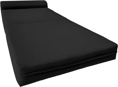 Miniatura 3 de D&D Futon Furniture. Cama plegable de espuma para silla, sofá estudio, colchón de espuma plegable para invitados (6 x 32 x 70 pulgadas, negro)