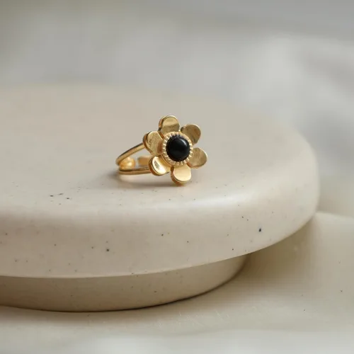 Miniatura 13 de Gempires - Anillos de piedra natural para mujer, ligeros, de cristal, hechos a mano, hipoalergénicos, chapados en oro, para uso diario, regalos