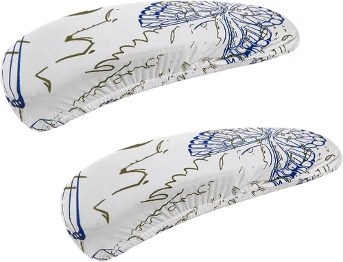 Miniatura 33 de Smiry - Fundas elásticas impresas para silla de oficina de computadora, fundas para sillas giratorias universales de escritorio, extraíbles, Negro