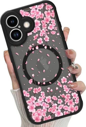 Miniatura 50 de Funda magnética para iPhone 17 Pro [compatible con MagSafe], bonita funda de moda con estampado de leopardo negro, translúcida, mate, parte trasera