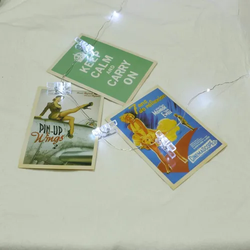Miniatura 6 de 128 clips para fotos, mini clips transparentes de plástico transparente para cadena de luces de hadas (transparente)