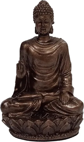 Miniatura 5 de Purpledip Ídolo de resina Lord Buda: Estatua para decoración de meditación (11027A)