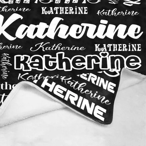 Miniatura 2 de Manta personalizada de bebé con nombre, manta personalizada con nombre para adultos, niños y familia (negro, 30 x 40 pulgadas)