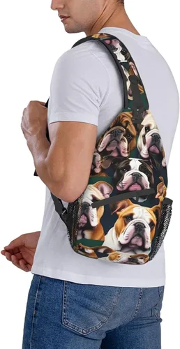 Miniatura 9 de Lindo Husky Print Sling Bag Crossbody Sling Mochila Viaje Senderismo Bolsas de Pecho para Mujeres Hombres
