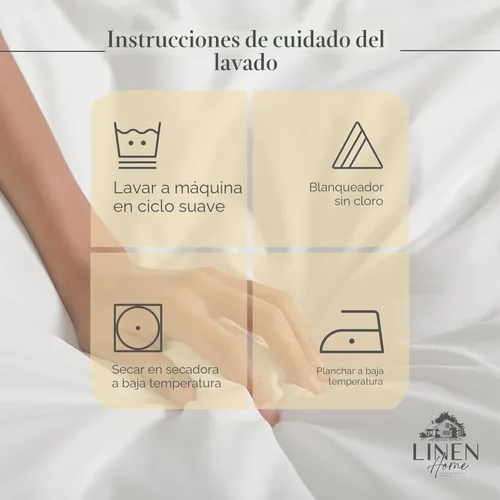 Miniatura 5 de Linen Home Juego de sábanas 100% de percal de algodón, fresco, ligero, sólido, tamaño queen, 4 piezas, 1 sábana encimera, 1 sábana ajustable, 03