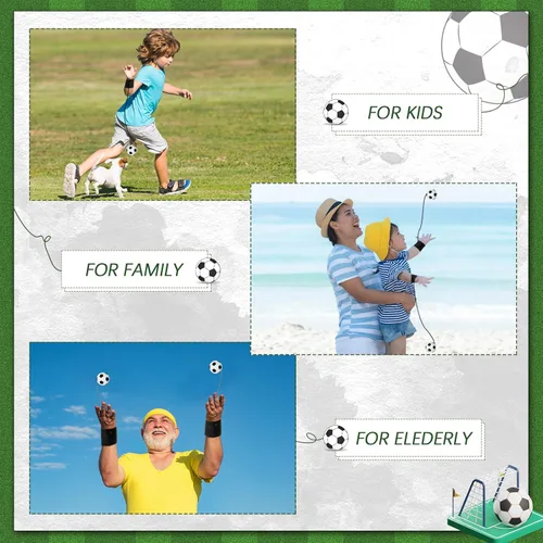 Miniatura 6 de Jerify 30 pelotas de retorno de muñeca en una cuerda de béisbol, fútbol, tenis, fiesta, deportes, regreso, práctica de muñeca, pelota con cordón