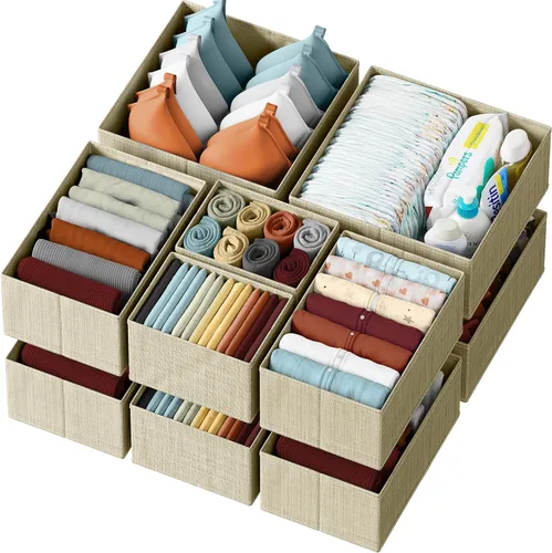 Miniatura 7 de Neaterize - Juego de 12 organizadores de cajones para ropa, cestas separadoras para guardar ropa, maquillaje, baño, organizar ropa interior, Rosa