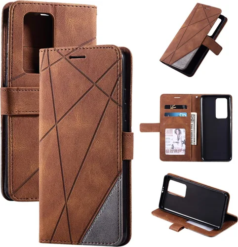 Miniatura 9 de Funda para Huawei P40 Pro, Funda para Huawei P40 Pro 5G ELS-NX9 ELS-N29 ELS-N04 ELS-AN00 Funda con tapa de piel sintética negra