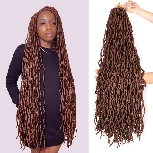 Miniatura 28 de ZRQ Extensiones de cabello sintético de ganchillo de 36 pulgadas, 3 paquetes, color negro natural, preenlazadas, largas, de diosa, sintéticas, 1b#