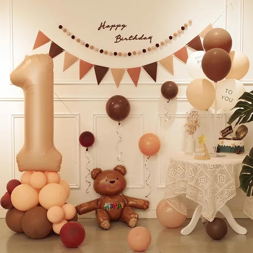 Miniatura 3 de 1 globo, globos de número 1 de 40 pulgadas, color beige, globo grande de aluminio número 1 para primer cumpleaños, fiesta, graduación, boda, Beige 1