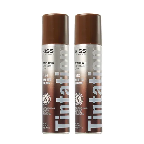 Miniatura 3 de Red by Kiss Tintation Spray de color temporal para el cabello, cobertura instantánea de retoque de raíces grises, resistente al agua y a las marrón