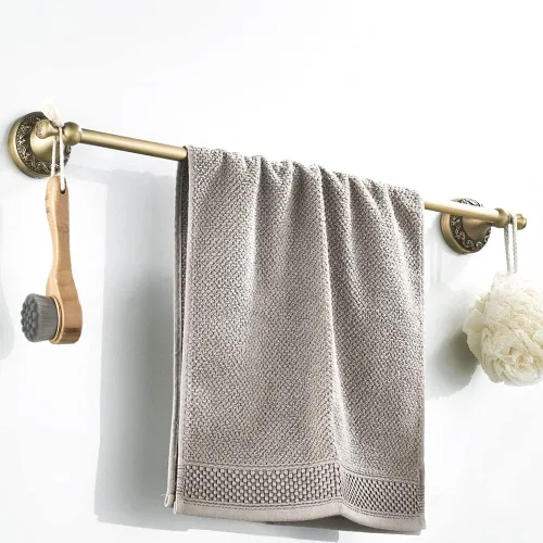 Miniatura 2 de WINCASE Accesorios de baño de latón antiguo, accesorios de baño ajustables retro, juego de barra de toalla de baño de latón de 24 pulgadas, 4 Juego