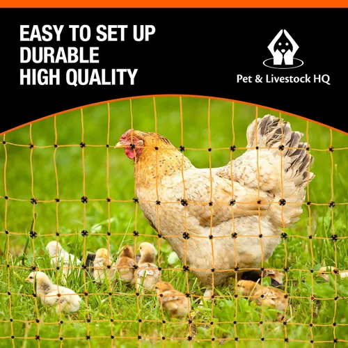 Miniatura 7 de Pet & Livestock HQ Red de Cercado Eléctrico para Aves de Corral de 41 pulgadas x 164 pies, red eléctrica portátil preensamblada para cabras, ovejas