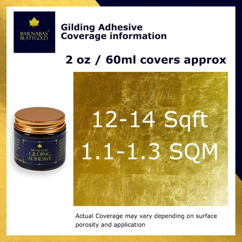 Miniatura 7 de Adhesivo para Dorado de Hoja de Oro de Barnabas Blattgold 60ml, Adhesivo para Dorado de Lámina de Oro para Artes y Plateado