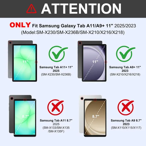 Miniatura 2 de MMK Funda para Galaxy Tab A11 con teclado (11 pulgadas 2025, SM-X230, SM-X236B), compatible con Galaxy Tab A9 Plus funda con teclado