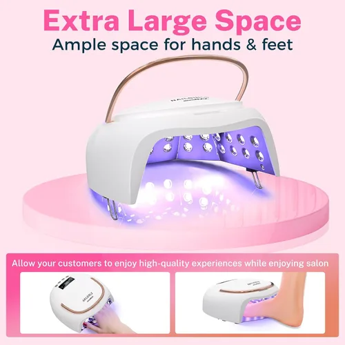 Miniatura 6 de NAILGIRLS Lámpara de uñas LED UV de 80 W, pantalla LCD con sensor automático, luz UV para uñas de gel con 4 temporizadores de curación flash