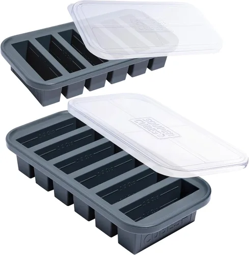 Miniatura 7 de Souper Cubes - Molde de silicona para congelador de 1/2 taza, perfecto para almacenar sopas, salsas, jugos, postres, preparación de batidos y más