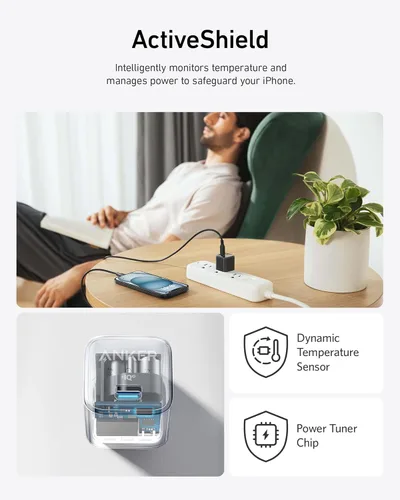 Miniatura 5 de Anker Bloque de cargador USB C, 20 W PIQ 3.0 de carga rápida compacta para iPhone 17/16/15 y más series, Galaxy, Pixel 4/3, iPad (cable no incluido)