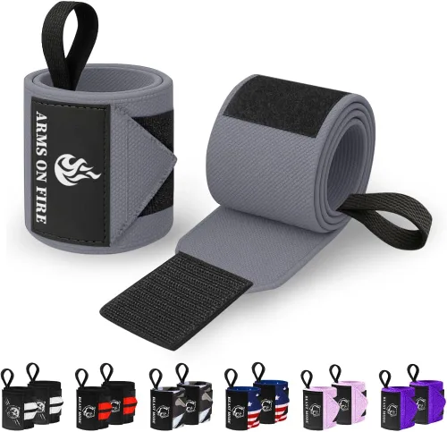Miniatura 36 de TECEUM Weightlifting 18" & 12" Wrist Wraps with Thumb Loop – Heavy Duty Wrist Workout Braces for Men and Women – Ideal for Powerlifting, Strength