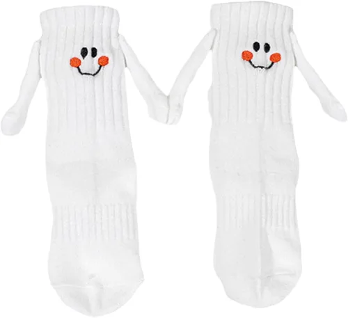Calcetines a juego para la familia, divertidos calcetines magnéticos de tubo medio, calcetines sonrientes para padres y niños