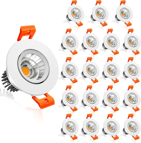 Miniatura 10 de inShareplus Downlight LED de 2 pulgadas, iluminación empotrable de 3 W, regulable, luz blanca cálida de 3000 K, CRI80, luces de techo