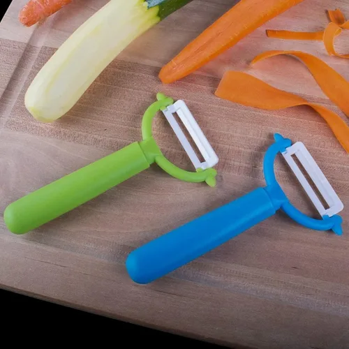 Miniatura 3 de Zittop 2 peladores de verduras de hoja de cerámica prémium para zanahoria, papa, calabacín, pepinos y rebanadas de verduras, afeita queso duro