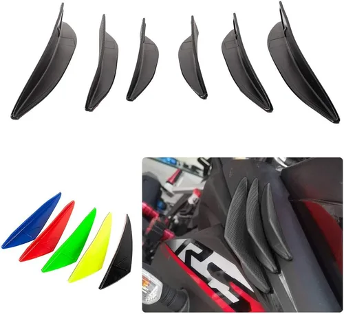 Miniatura 6 de Kit de alerón lateral aerodinámico delantero para motocicleta Accesorios de carenado para bicicleta deportiva/de calle para R1/R15/R3/R6 para Negro