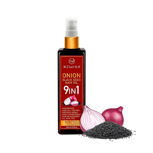 Miniatura 6 de Newish Black Seed Onion Oil for Hair Regrowth and Care, With Castor, Almond, Sunflower, Methi & Jojoba Oils for Shiny Hair (200 ml)