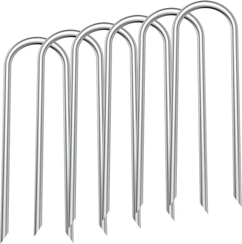 Estacas para TráMPALINAS en forma de U Anclajes de alta resistencia de metal - Estacas largas para suelo de tráMPALINAS con protección contra el