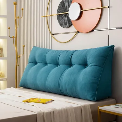 Miniatura 3 de Almohada grande para cabecero triangular, color verde azulado, con cuña, reposo en cama, almohada de lectura, respaldo de posicionamiento, cojín