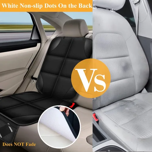 Miniatura 3 de Protector de Asiento de Coche, Protector de Asiento con Acolchado Grueso Debajo del Asiento de Coche del Bebé, Funda de Asiento de Tela Negro