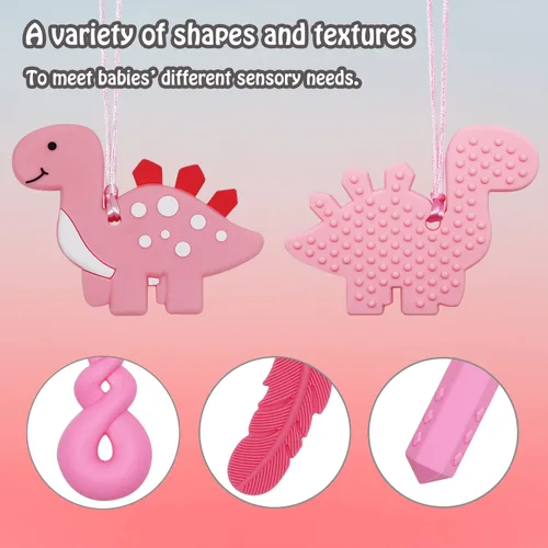 Miniatura 2 de Collar masticable para niños y niñas, paquete de 6 collares masticables sensoriales para niños autistas o adultos con TDAH, SPD, ansiedad, juguete