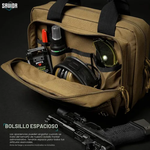 Miniatura 5 de Savior Equipment Specialist Series Tactical Double Scoped Handgun Firearm Case Pistol Bag For Outdoor Hunting Shooting Range, Lockable Compartment