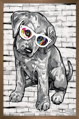 Miniatura 15 de Trends International PD Moreno - Póster de pared con gafas para perro, 14.725 x 22.375 pulgadas, versión enmarcada de madera de granero